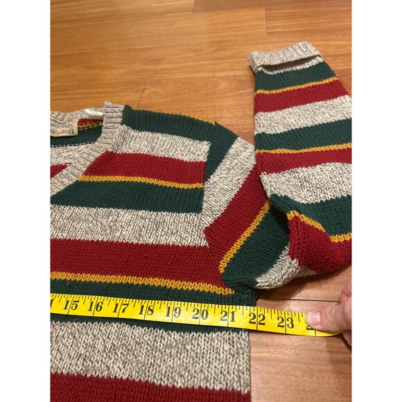 Vintage London Fog Outdoors Unlimited Wool Striped Vneck Sweater - Picture 5 of 6